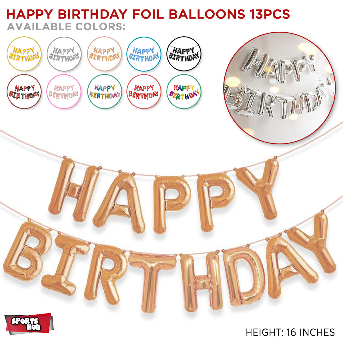 Happy Birthday Foil Banner Balloons