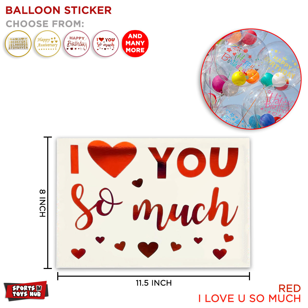 Happy Anniversary Balloons Sticker Collection