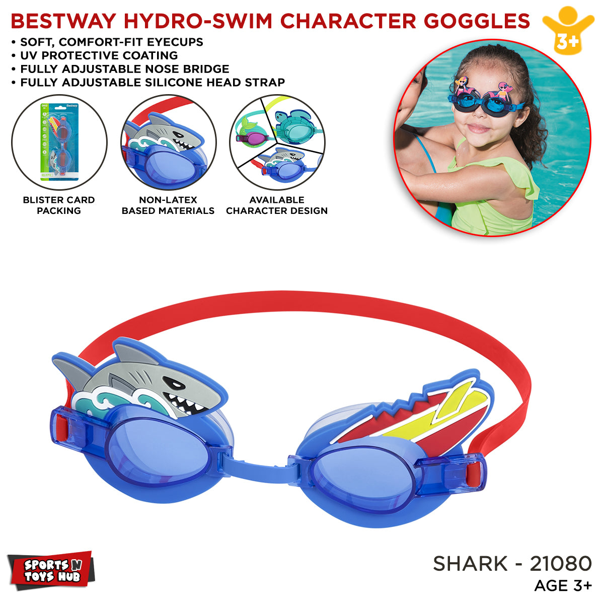 Bestway Cartoon Character Swimming Goggles - 21080