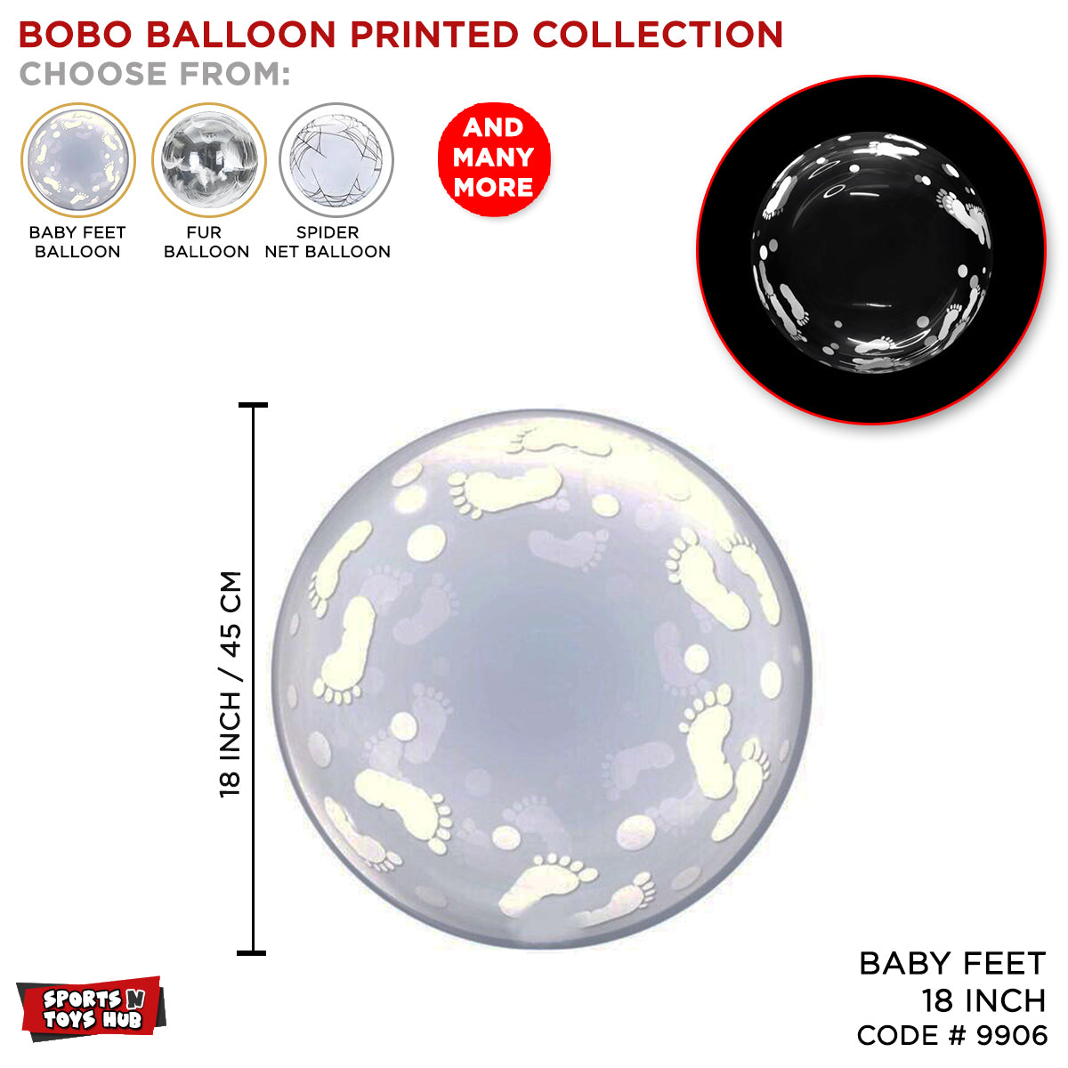 Bobo Printed Baby Feet Balloons