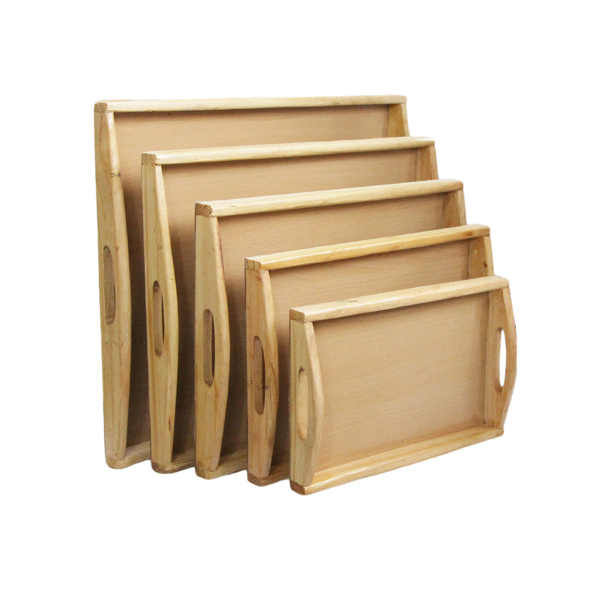Wooden Rectangle Tray With Side Handle