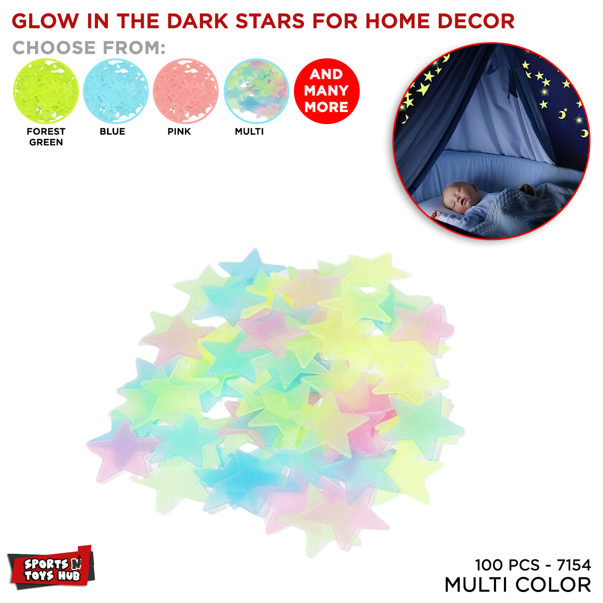 3D Stars Glow In The Dark Wall Stickers Luminous Fluorescent Wall Stickers For Kids