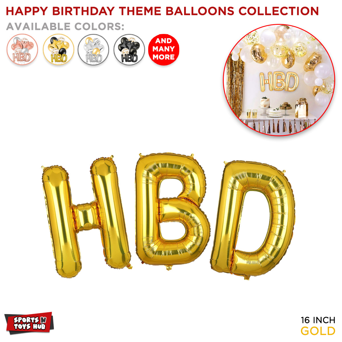 HBD Foil Banner Balloons Collection