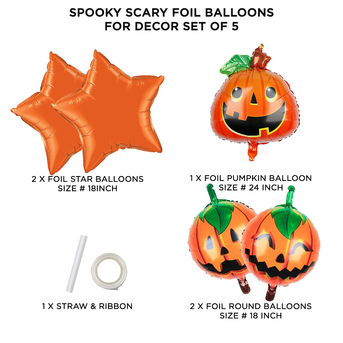 Pumpkin Foil Balloon Set