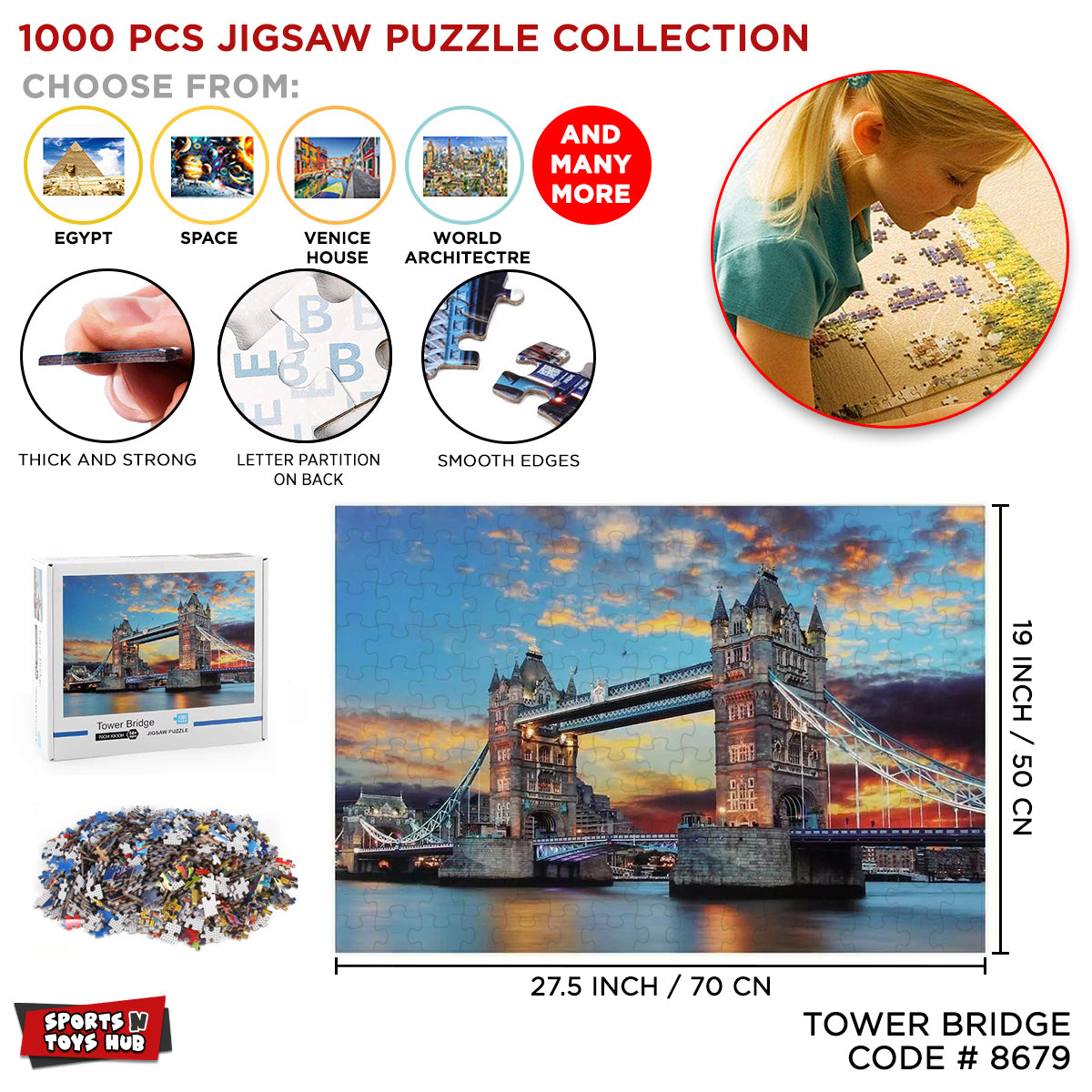 1000 Pcs Jumbo Tower Bridge Jigsaw Puzzles