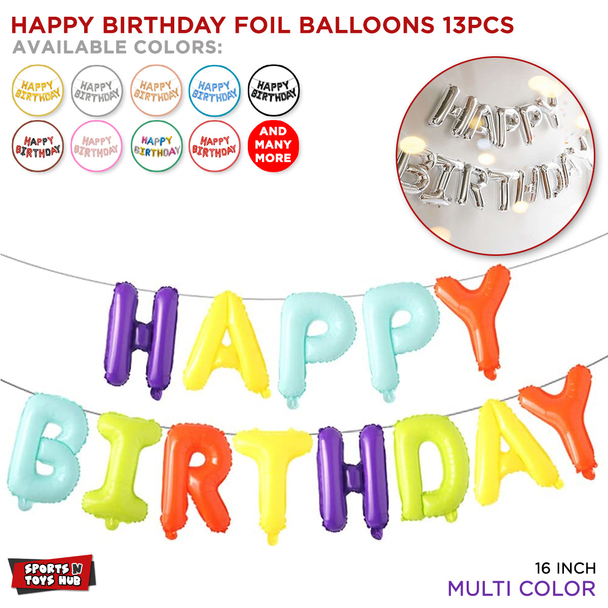 Happy Birthday Foil Banner Balloons