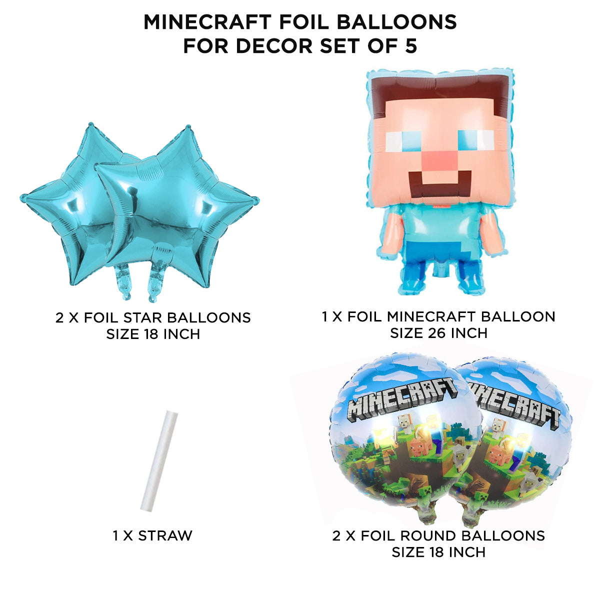 Mine-Craft Foil Balloon Collection