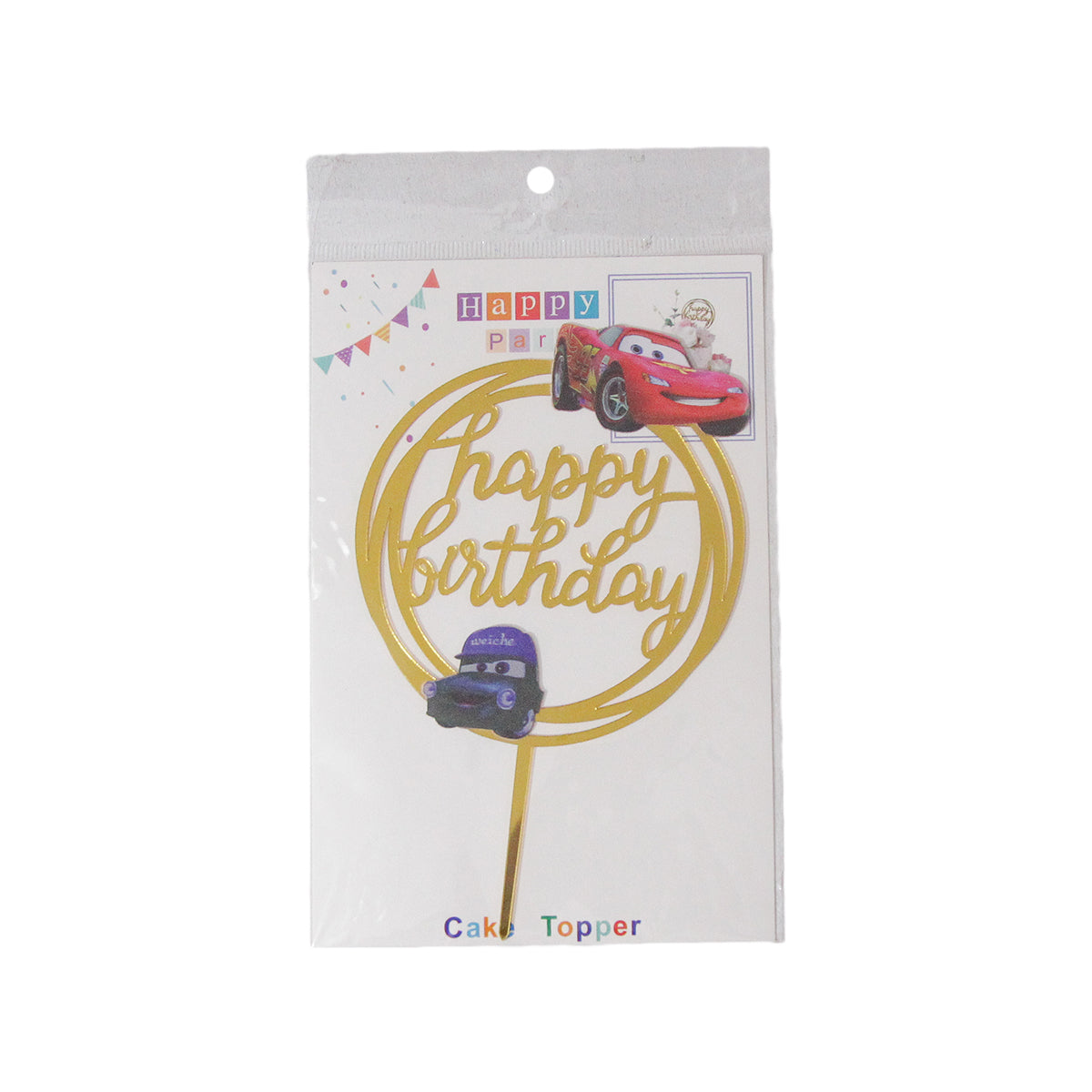 Cartoon Character HBD Car Cake Topper
