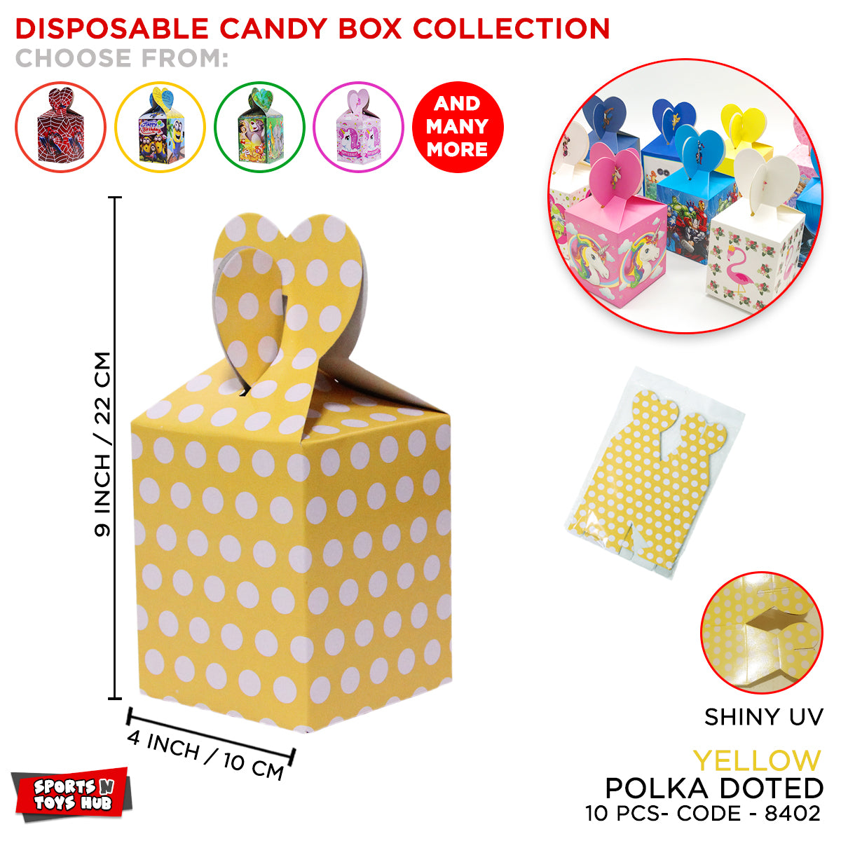 Yellow Shades Shiny UV Polka Dot Goodies Box Collection