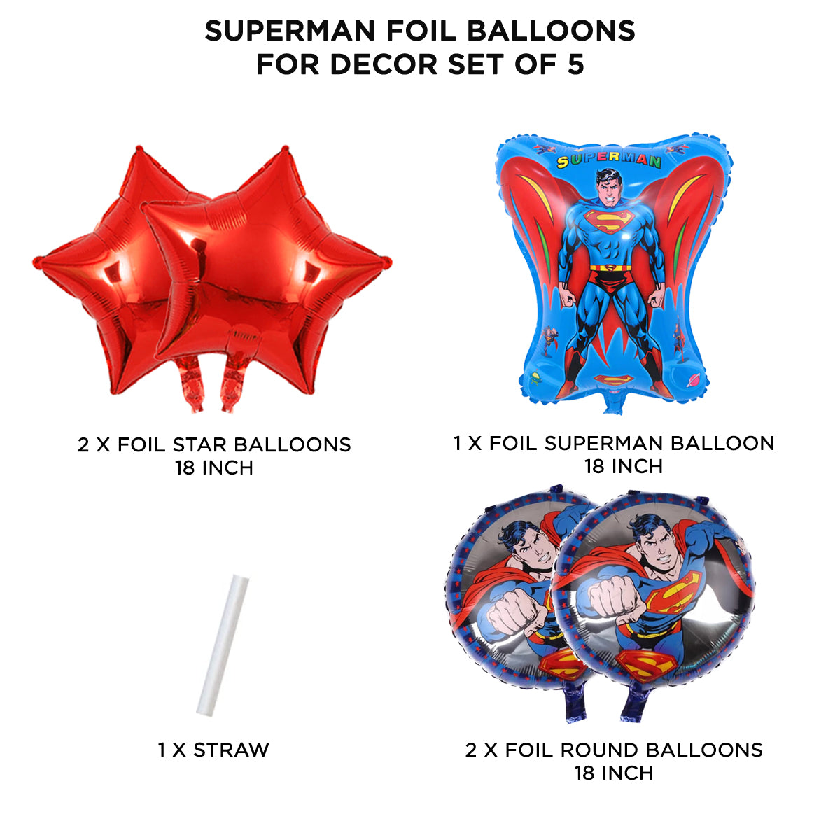 S-u-p-e-r M@n Foil Balloon Set
