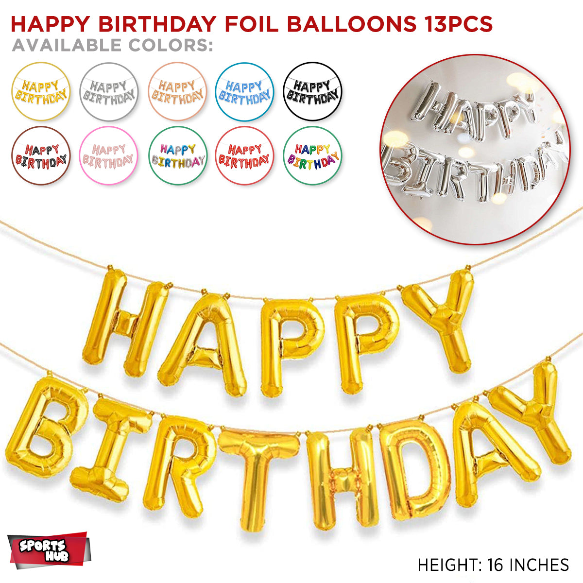 Happy Birthday Foil Banner Balloons