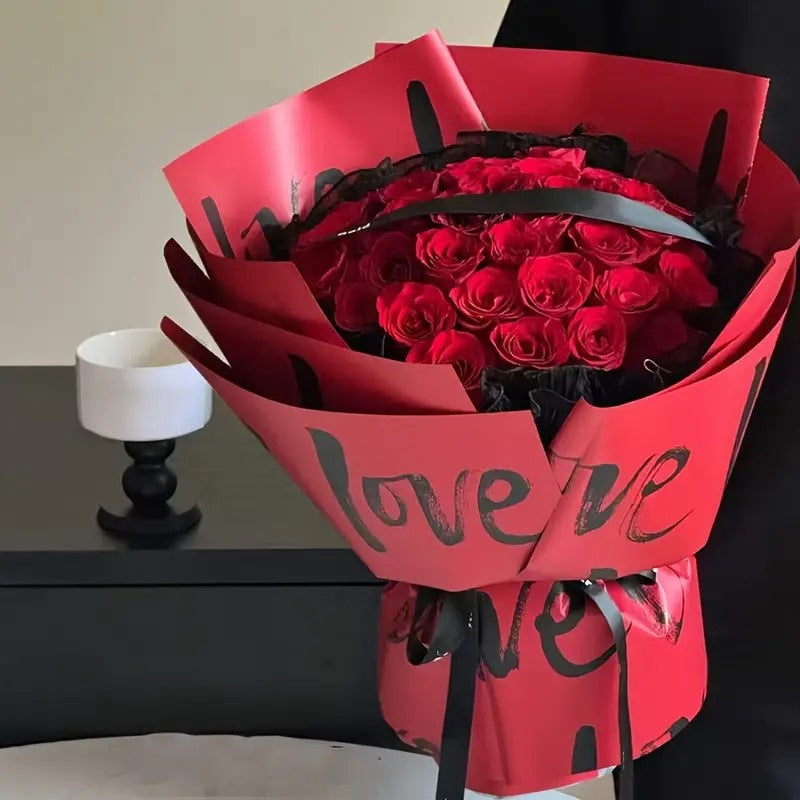 Love Cursive Text Style Gift Wrapping Paper Collection, Arts & Craft Paper For Valentine Day, Anniversary Wrap Sheets