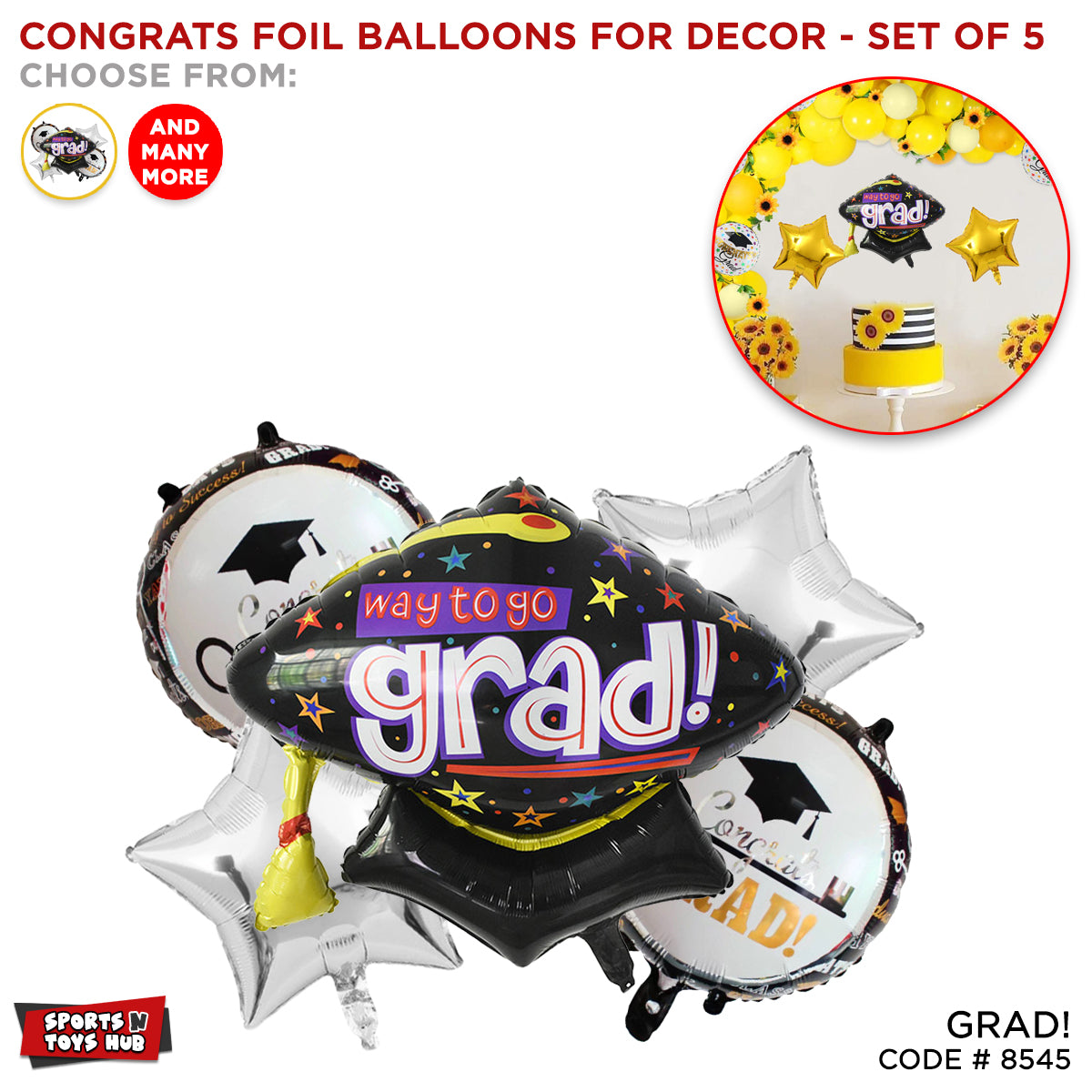 Graduation Foil Balloon Set Collection