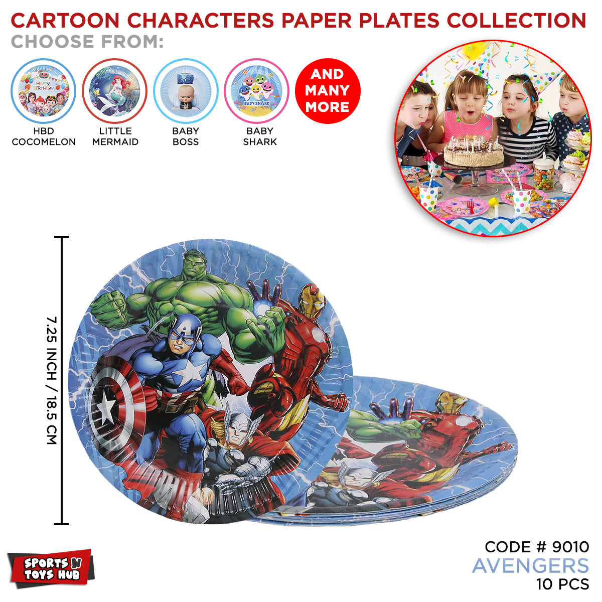 @vengers Disposable Printed Characters Plates