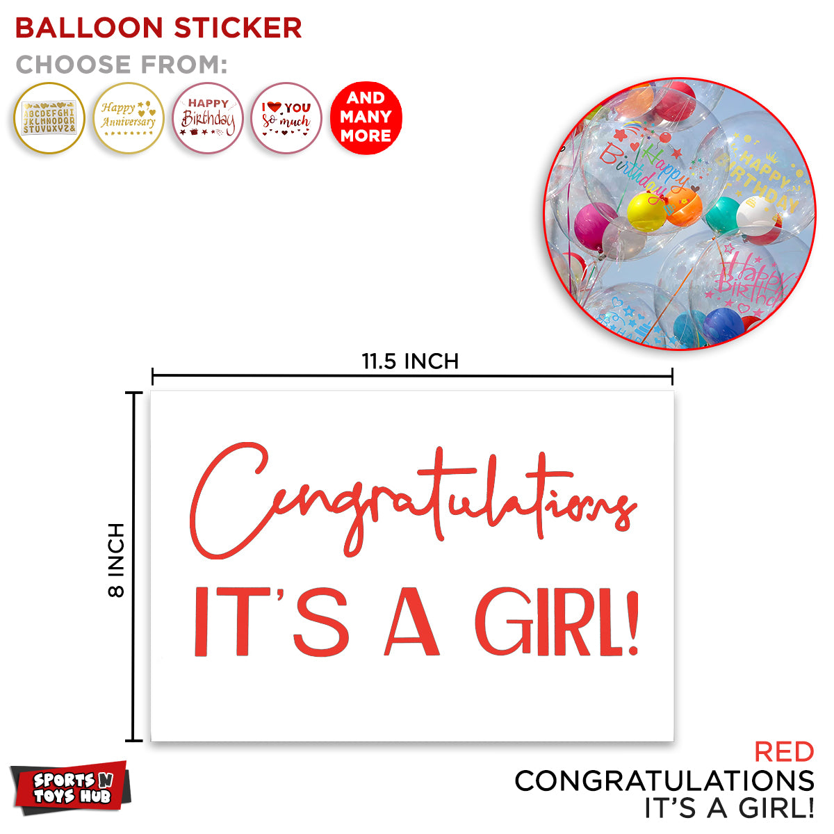 Congratulations Balloons Sticker Collection