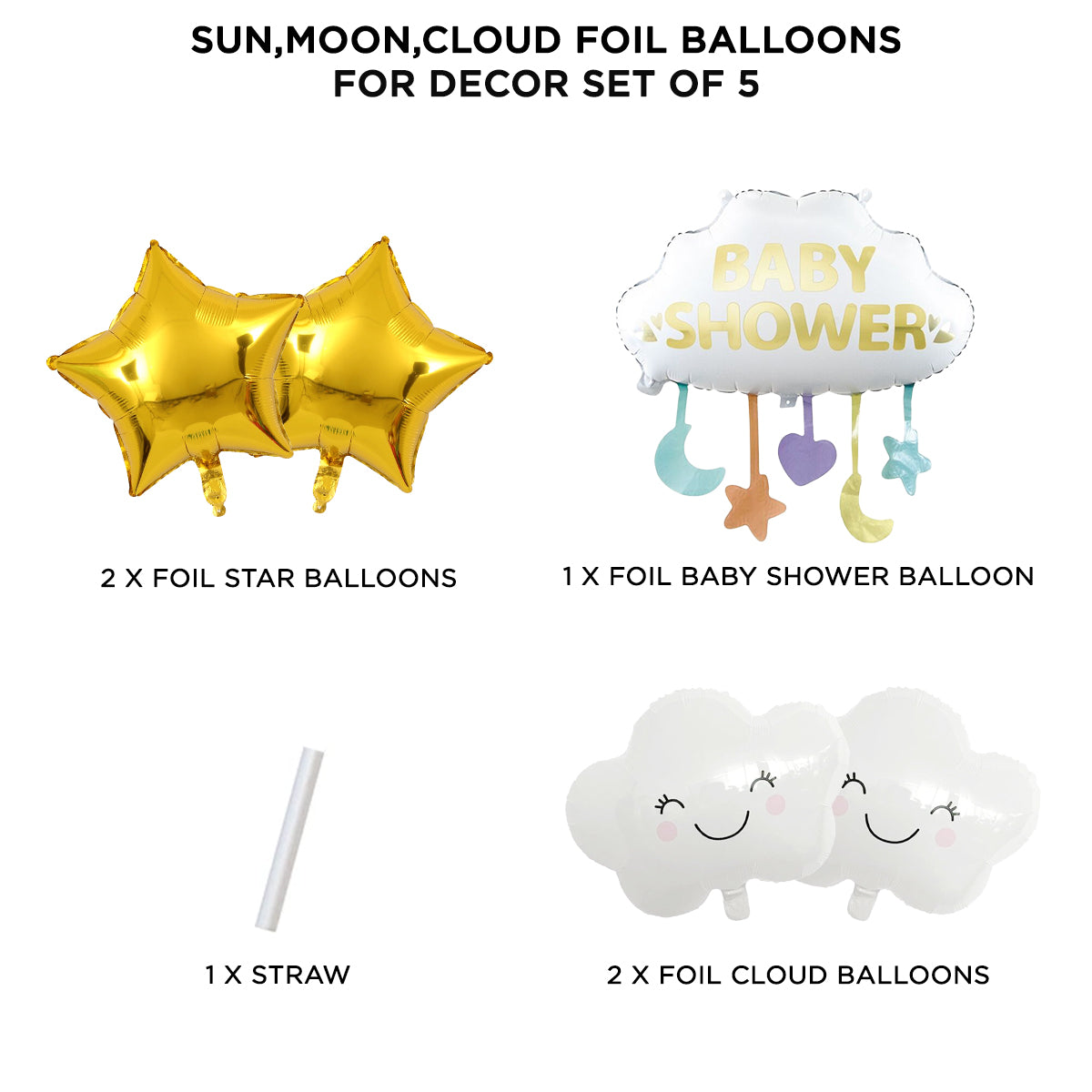 Baby Shower Cloud Foil Balloon Set