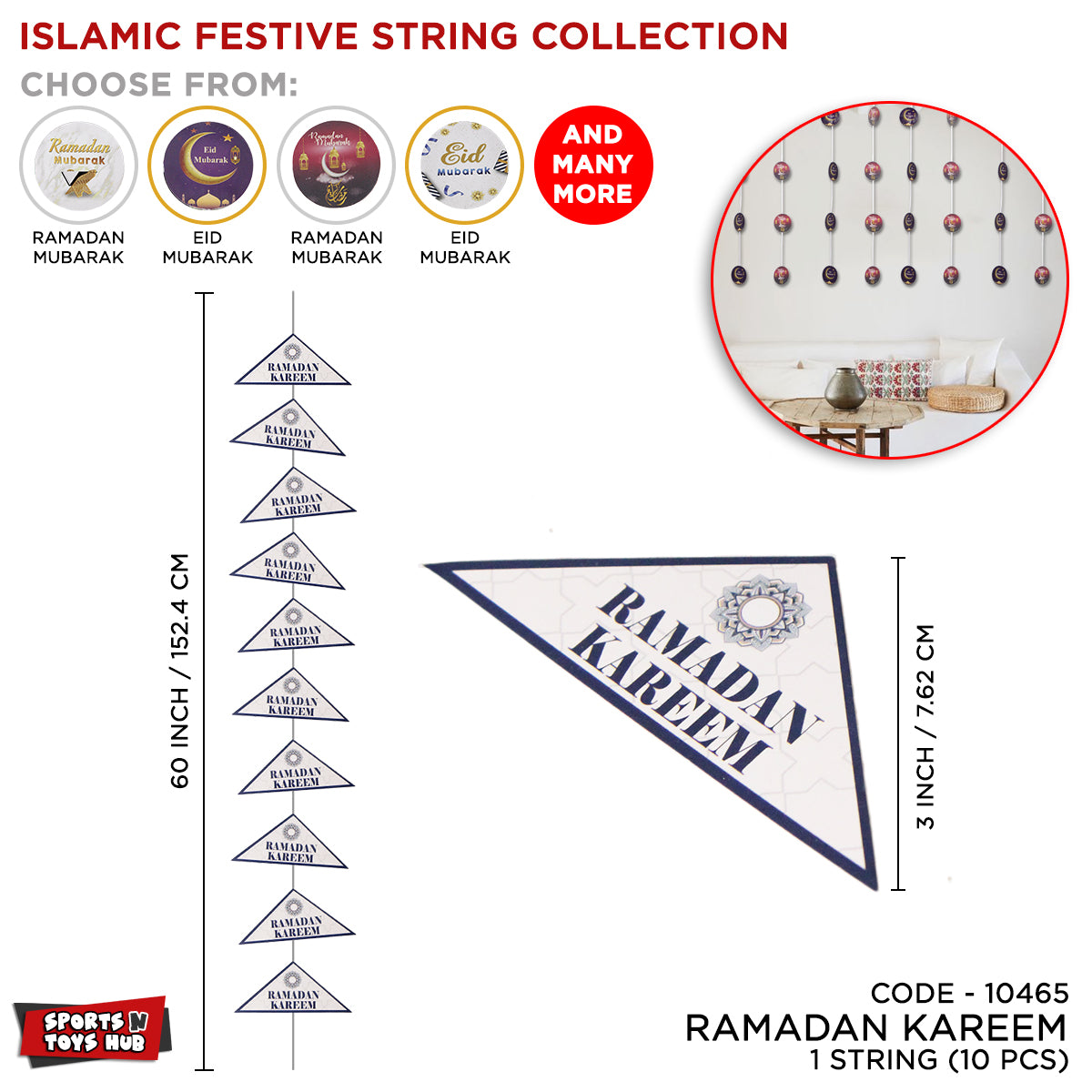 Ramadan Kareem Triangle Shape Strings Collection