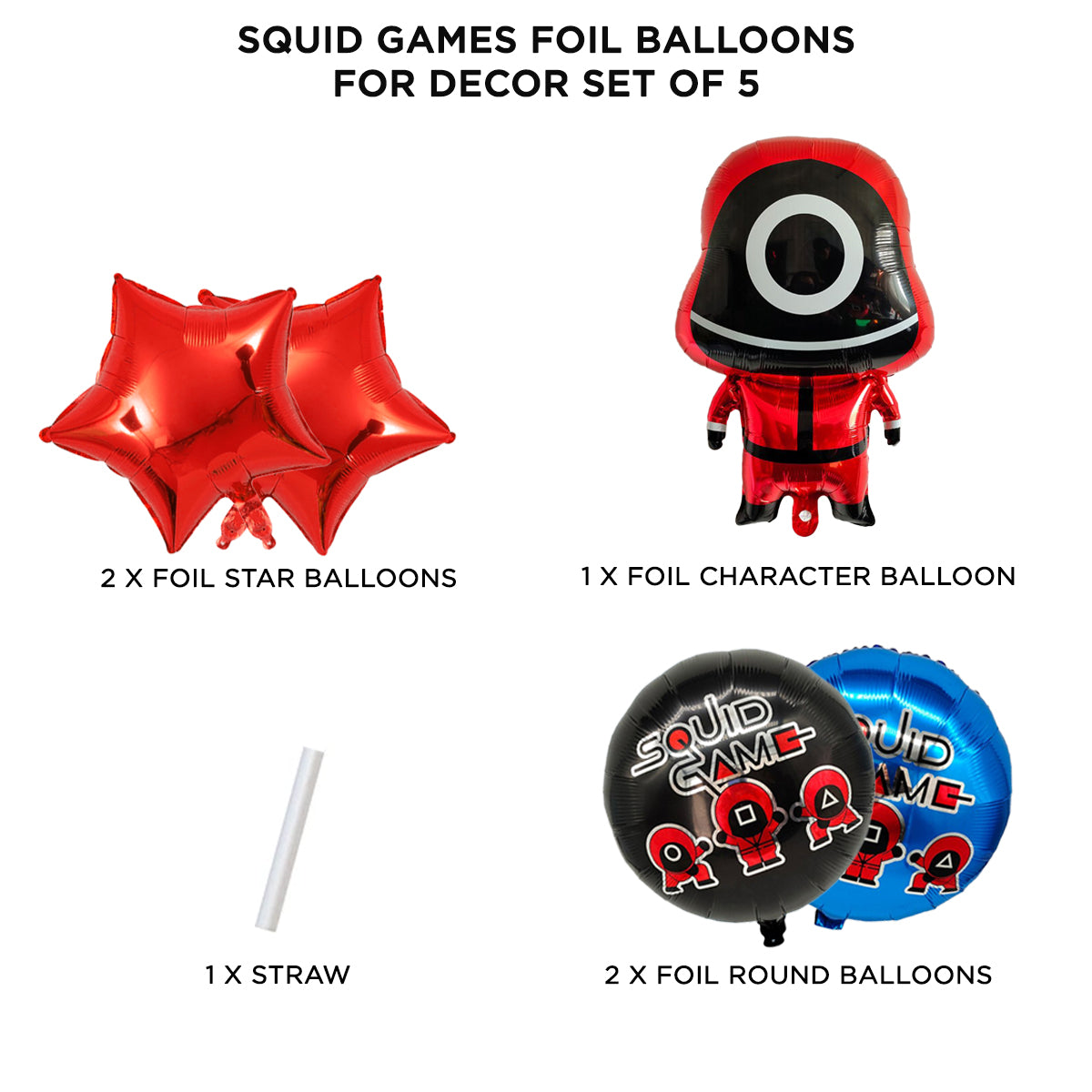 S-q-u-i-d Game Foil Balloon Set