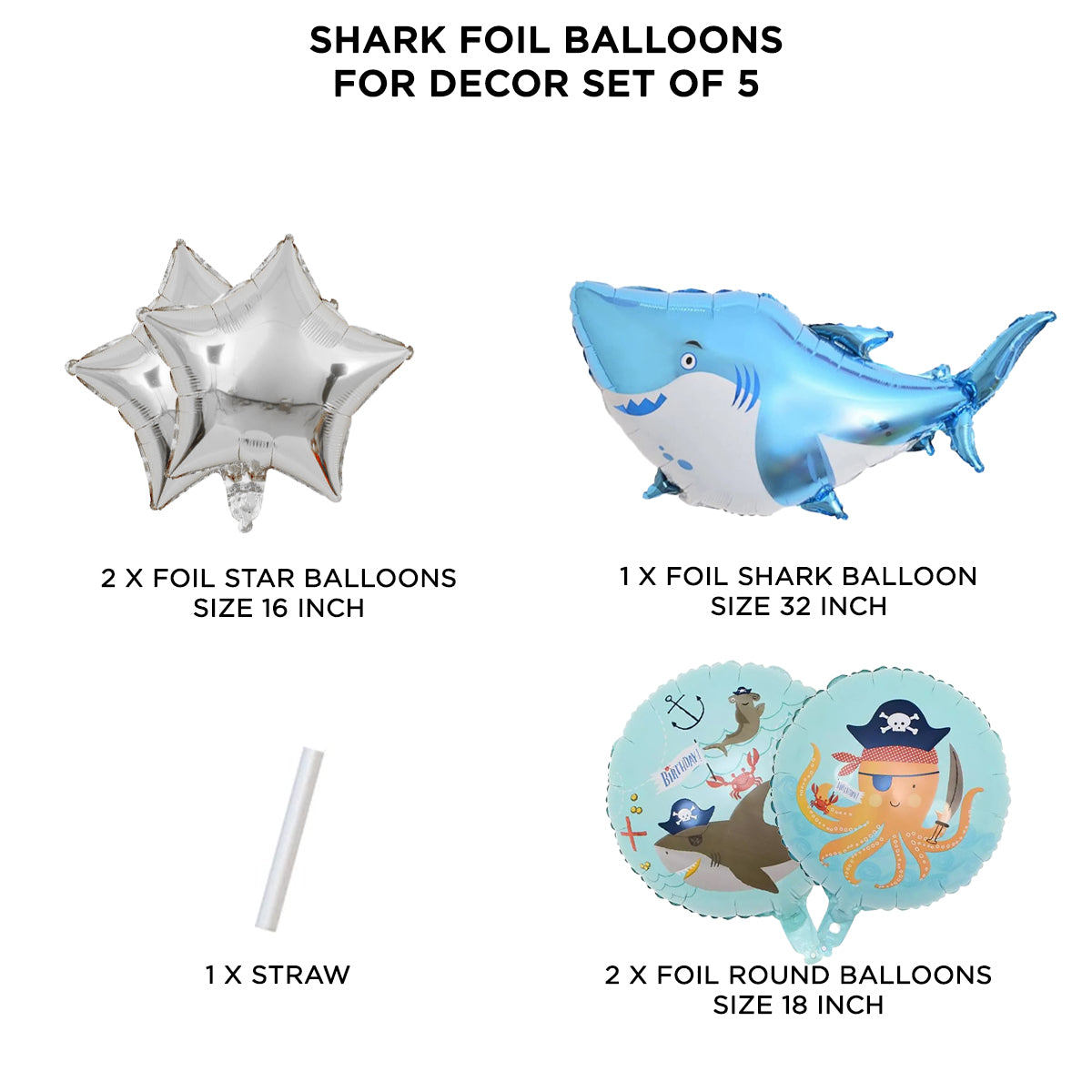 Shark Foil Balloon Set