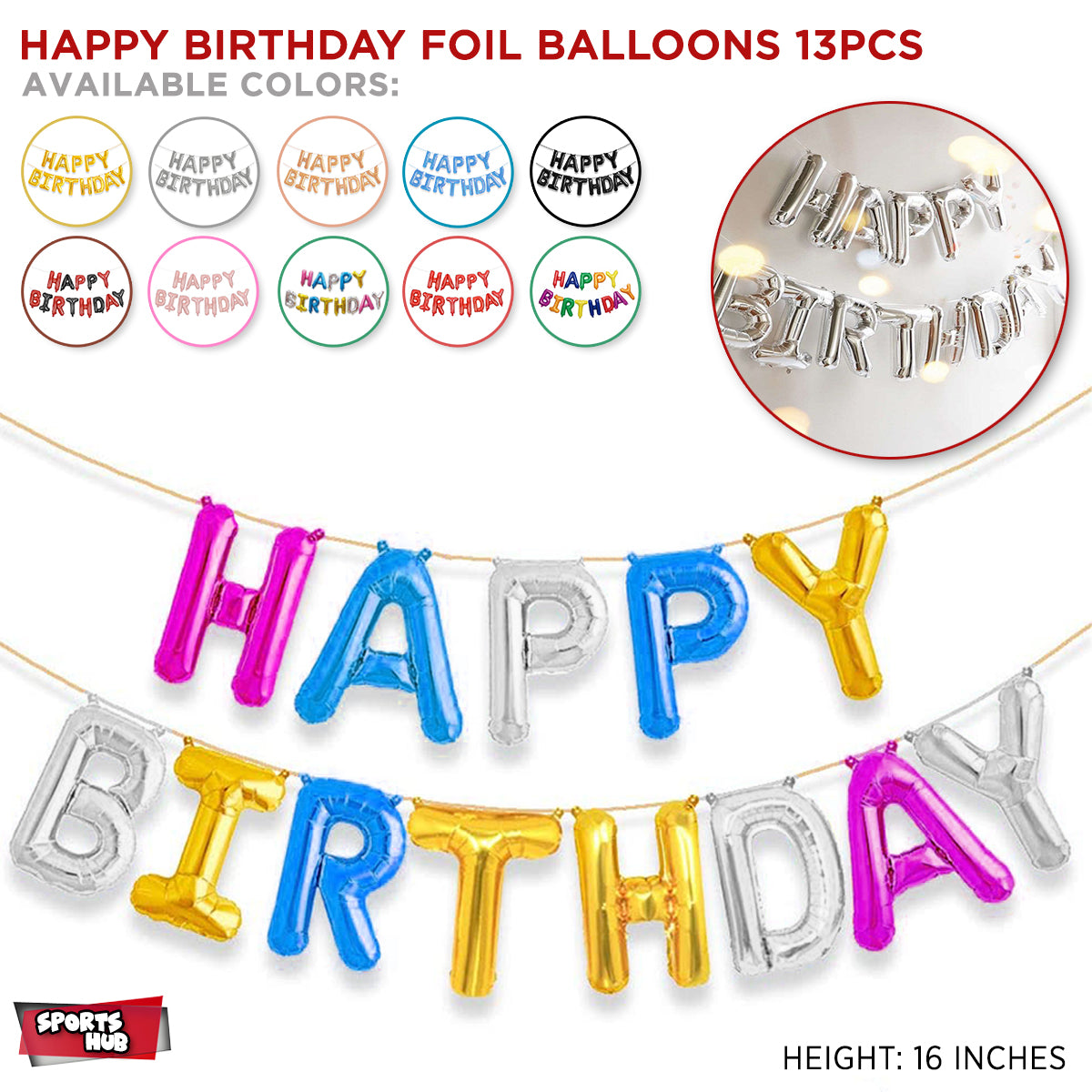 Happy Birthday Foil Banner Balloons