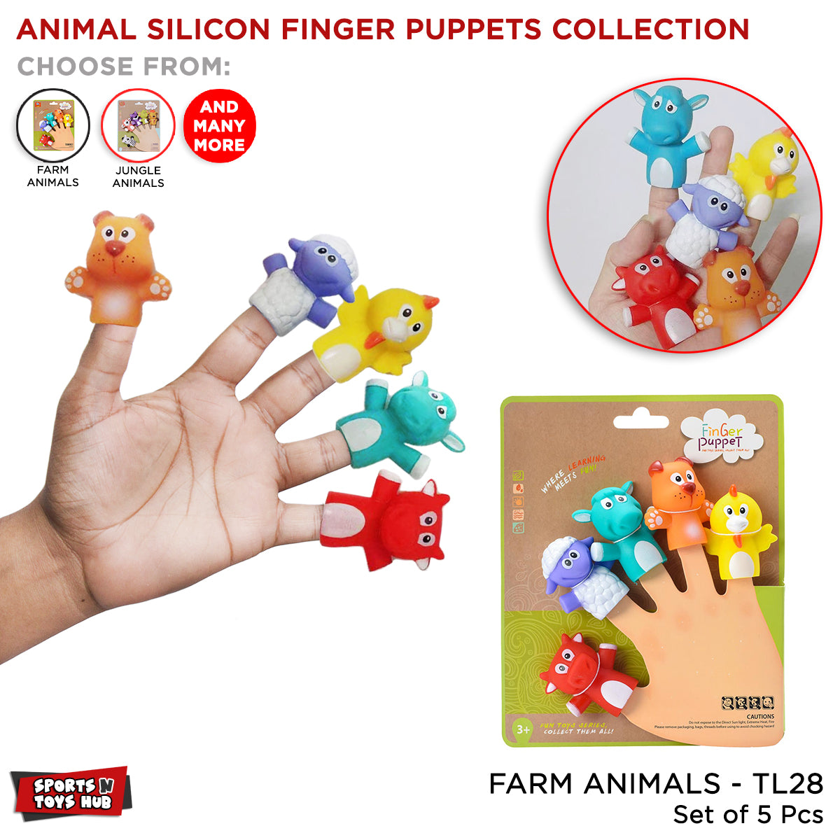 Animal Silicon Finger Puppets Collection