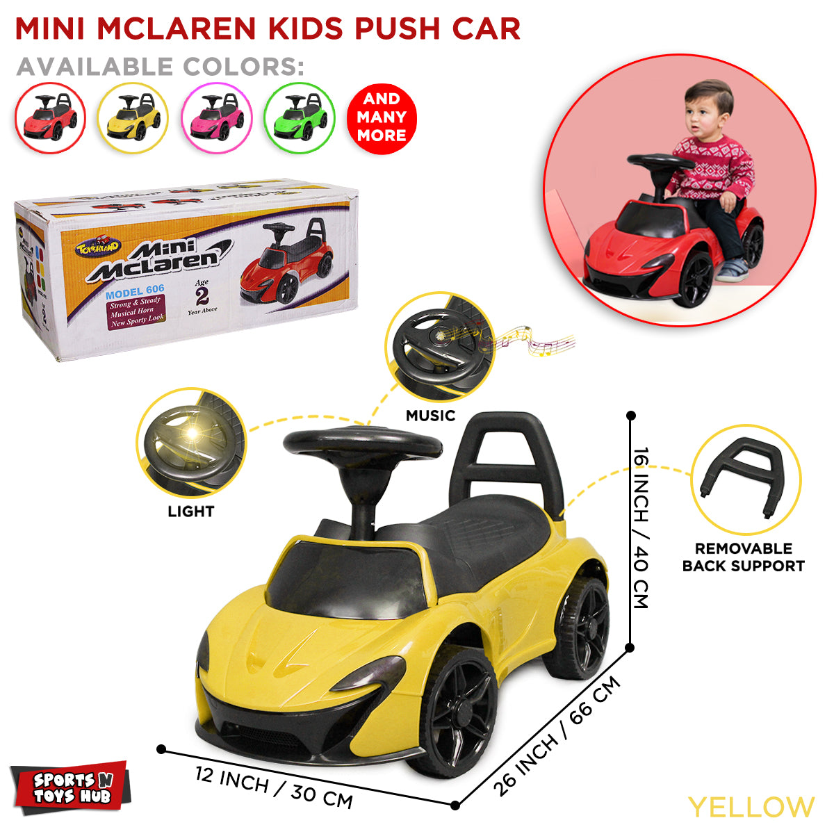 Mini Mclaren Ride On Toddler Buggy Car