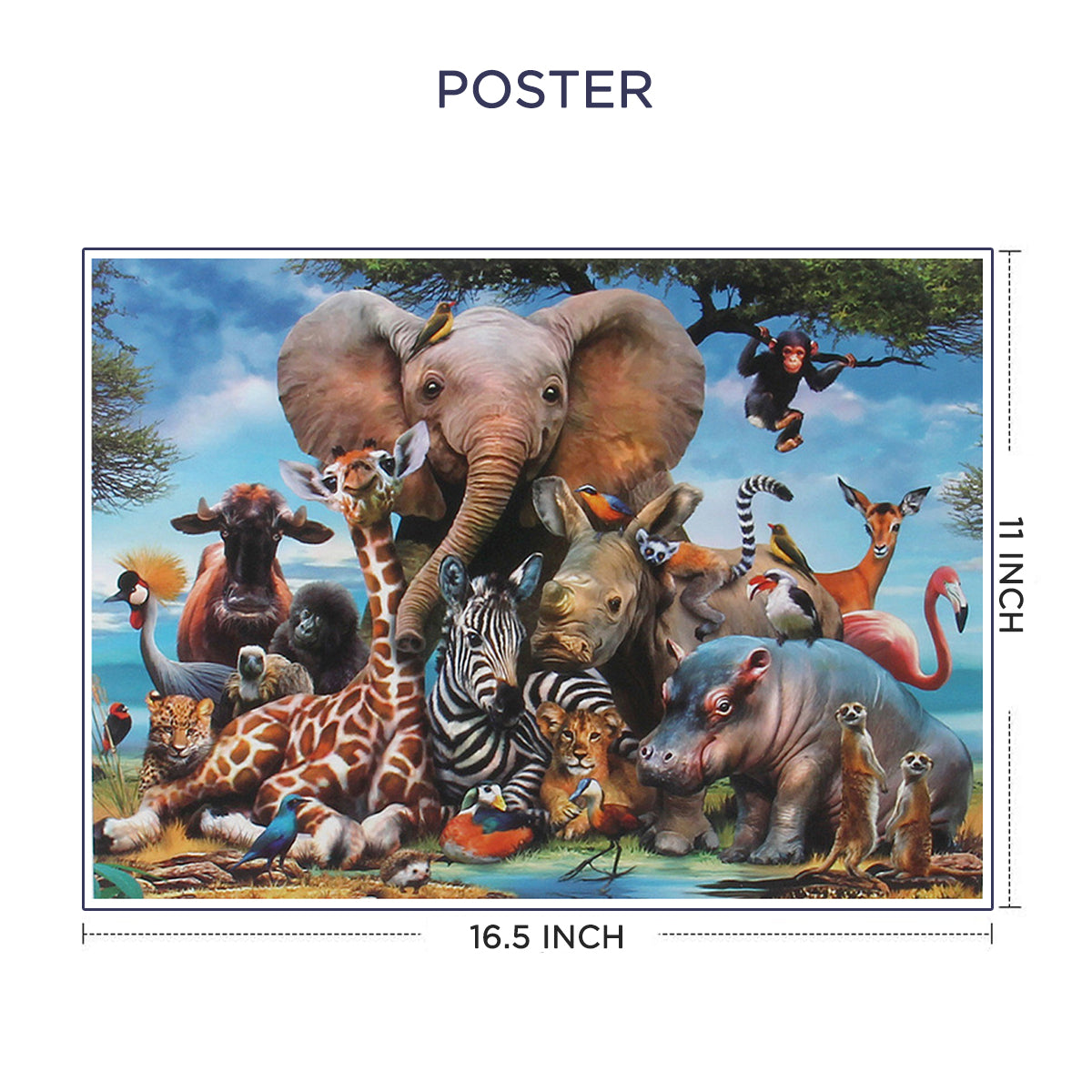 1000 Pcs Jumbo Animal World Jigsaw Puzzles