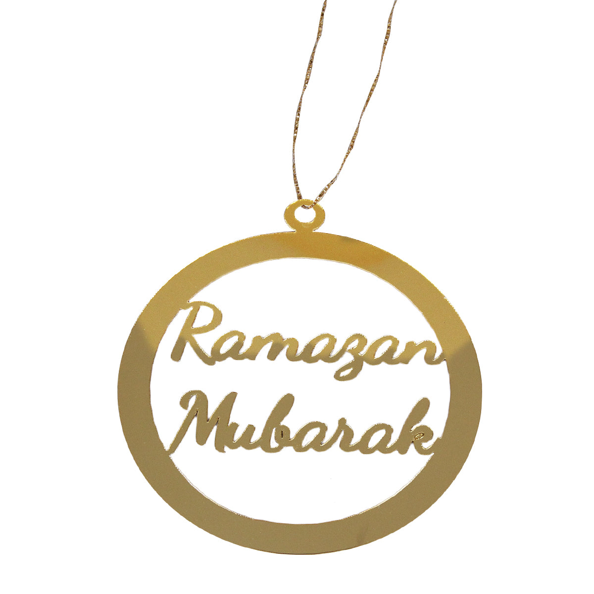Ramadan Mubarak Round Tag Style Acrylic Cake Topper