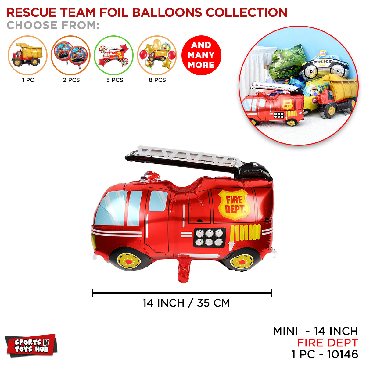 Fire Truck Foil Balloon Collection