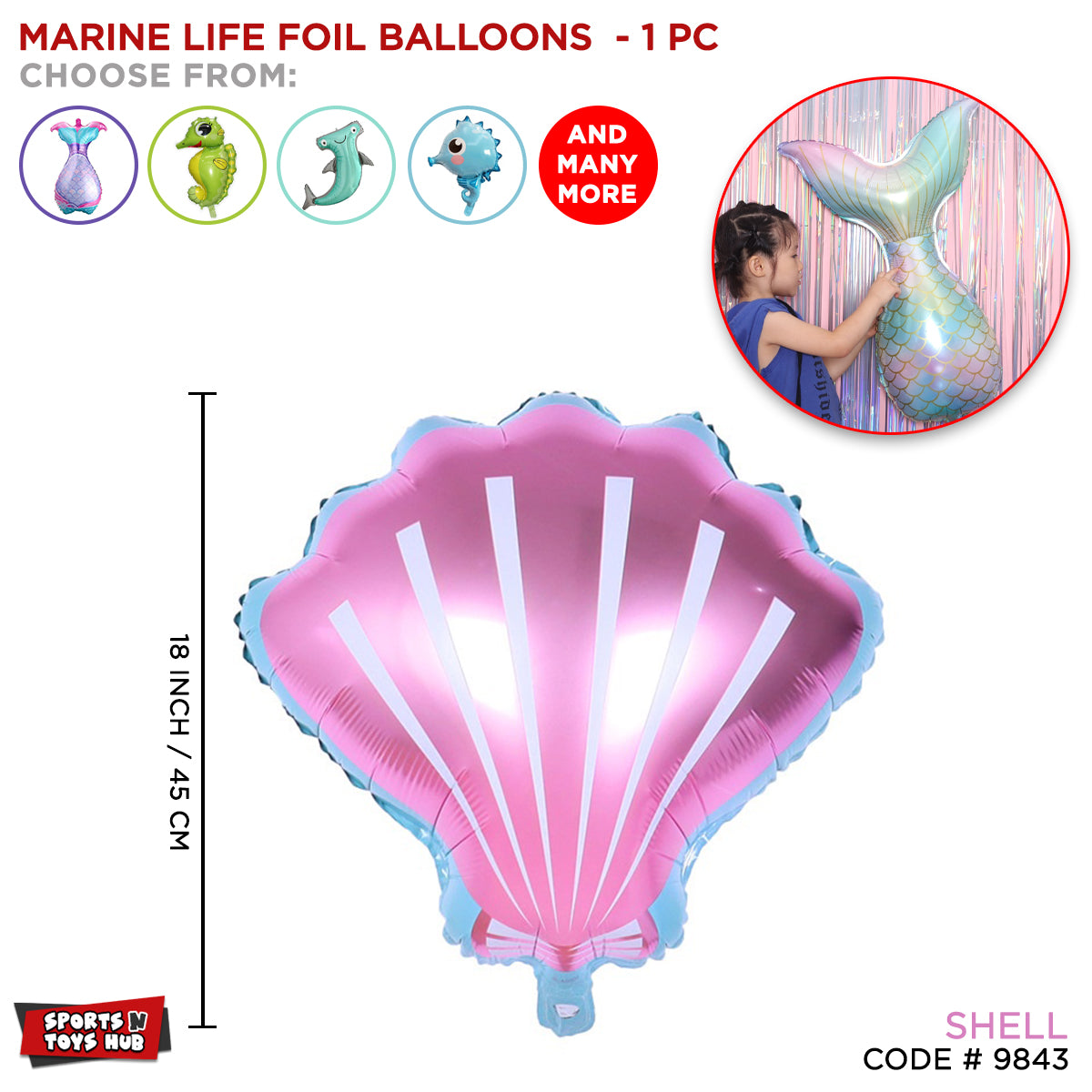 Sea-Shell Foil Balloon Collection
