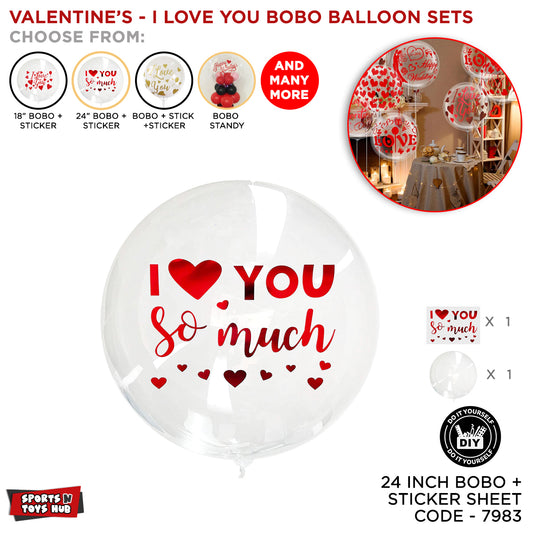 Valentine 's Day Bobo Balloon With I Love You Stickers Collection