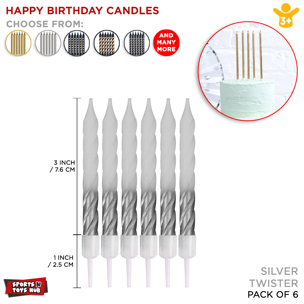 HBD Twister Gradient Style Candles Collection