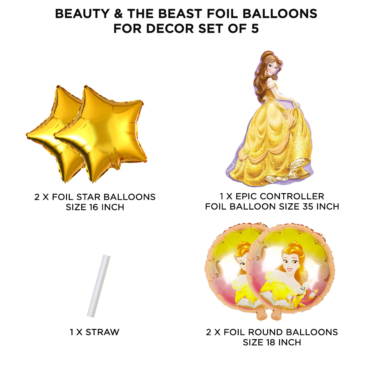 Be@uty & The Be@st Foil Balloon Set