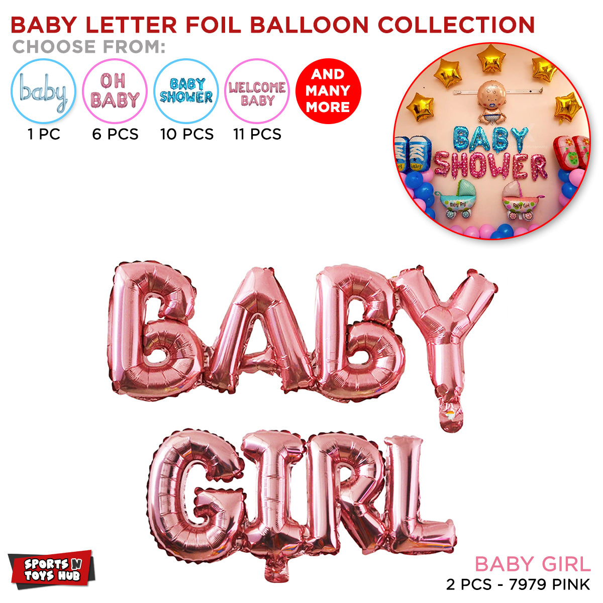 Baby Girl Foil Letter Balloon