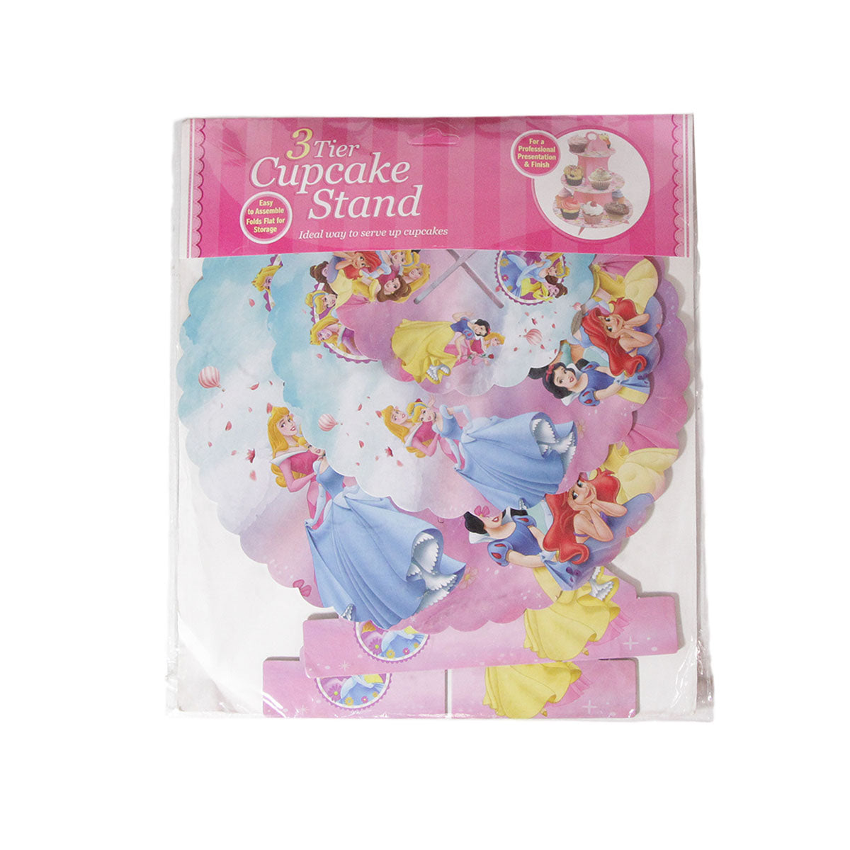 Three Tier Printed Prin-cess Cardboard Cake Stand Tray