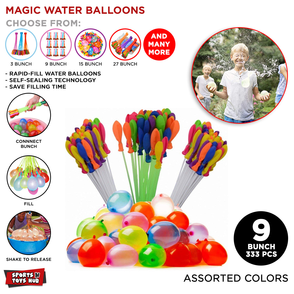 Magic Bunch of Water Balloons β Quick Fill & Self-Sealing Water Fun