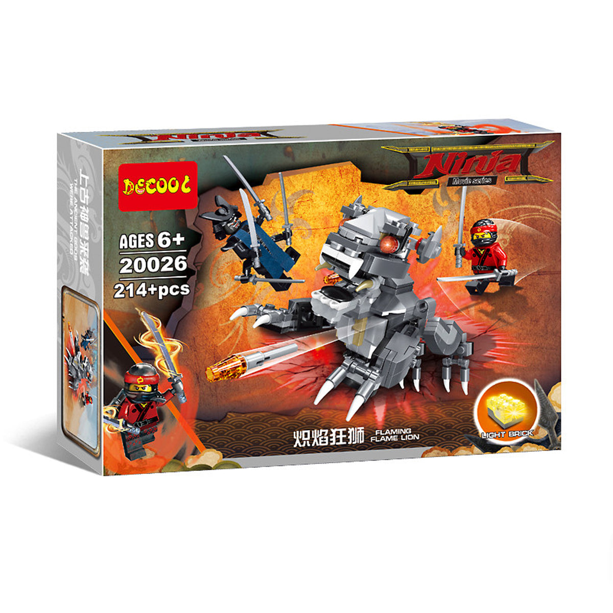 Decool Flaming Flame Lion Building Blocks Bricks - 20026