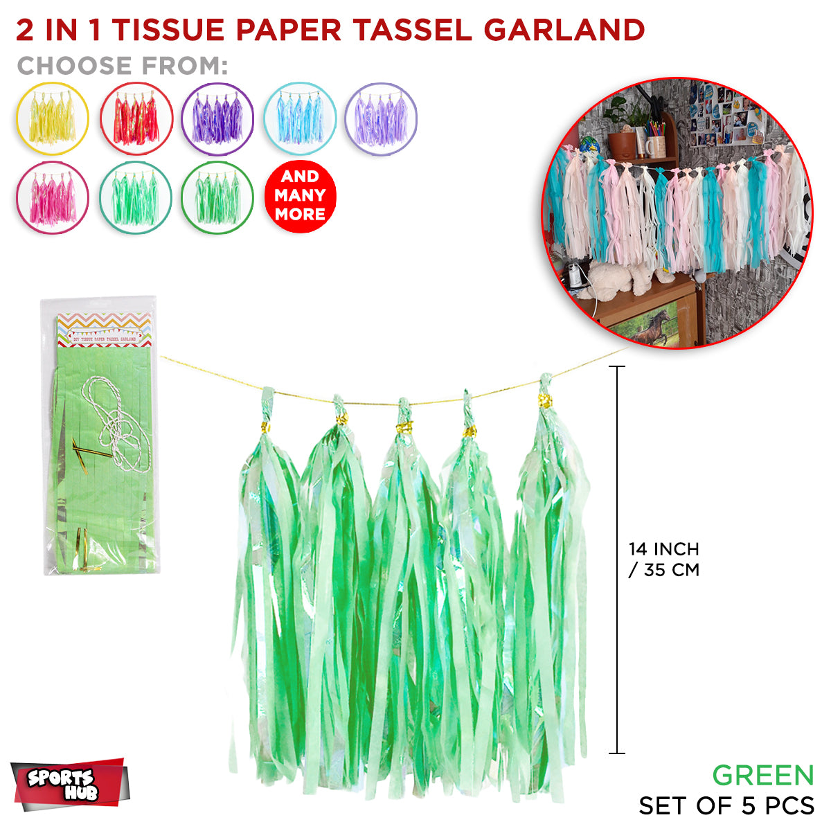 2 In 1 Tassel Tissue Garland Collection
