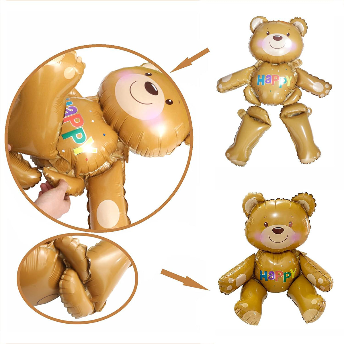 Happy Face Teddy Bear Foil Balloon Collection