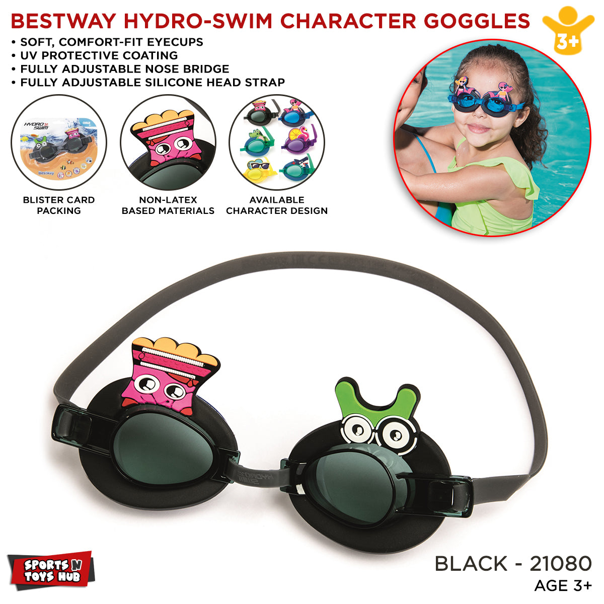 Bestway Cartoon Character Swimming Goggles - 21080