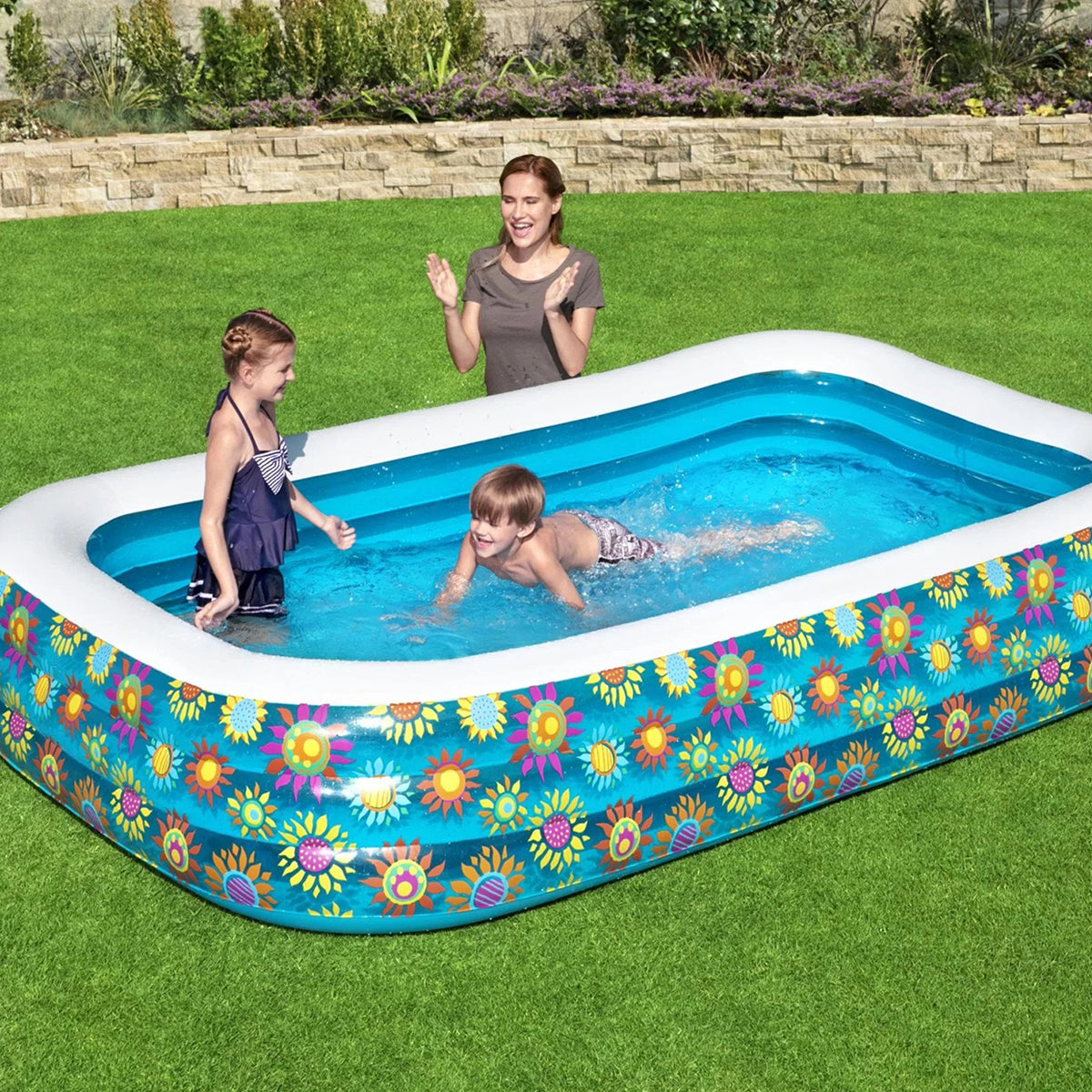 Bestway 5 x 7.5 FT Inflatable Oval Rectangle Pool - 54120
