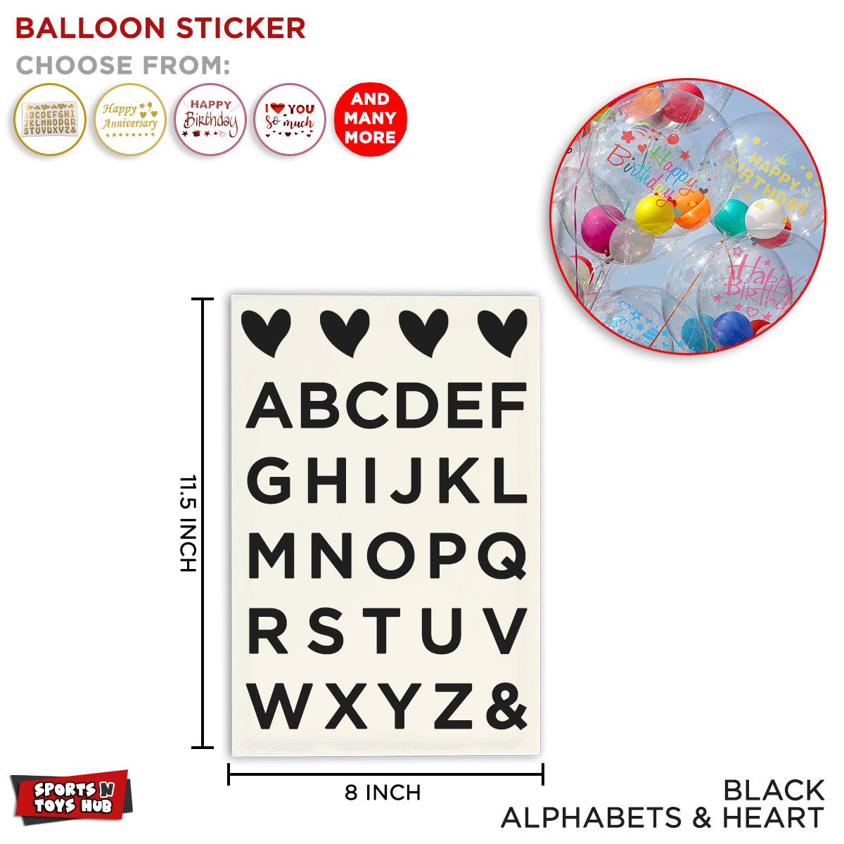 Letters Balloons Sticker Collection