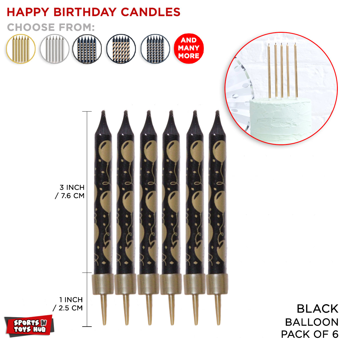 Flammable Printed Balloon Style Candles