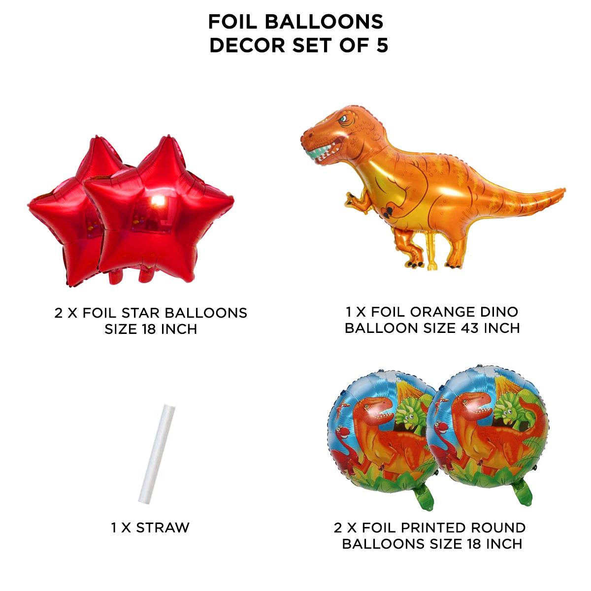 Dino Foil Balloon Set