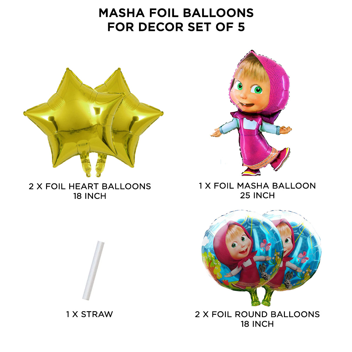 M@sha & Be@r Foil Balloon Set Collection