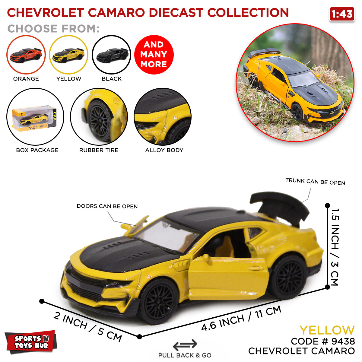 Diecast Chevrolet Camaro Model Toy Car Collection