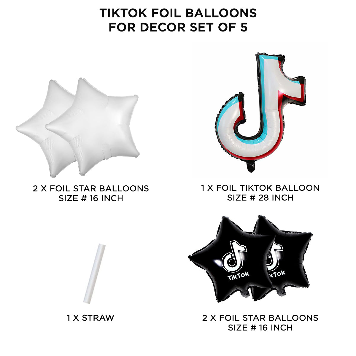 Tik-tok Foil Balloon Set