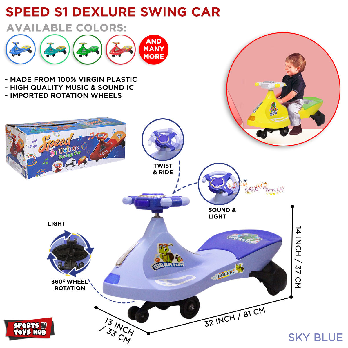Speed S1 Swing Wiggle Car For Kids Push Car For Toddlers