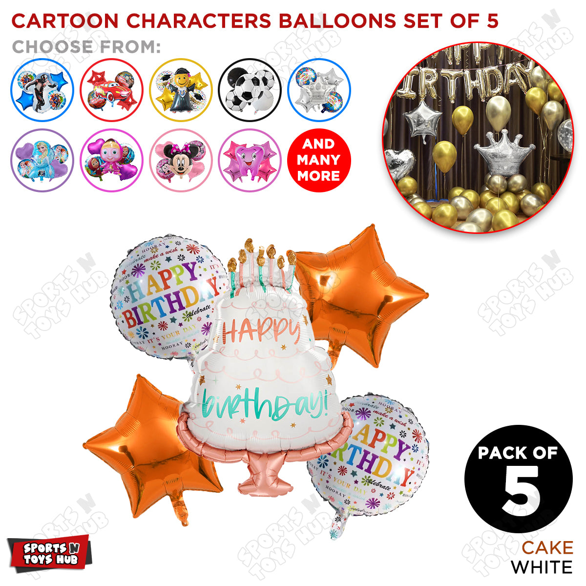 HBD Foil Balloons Set