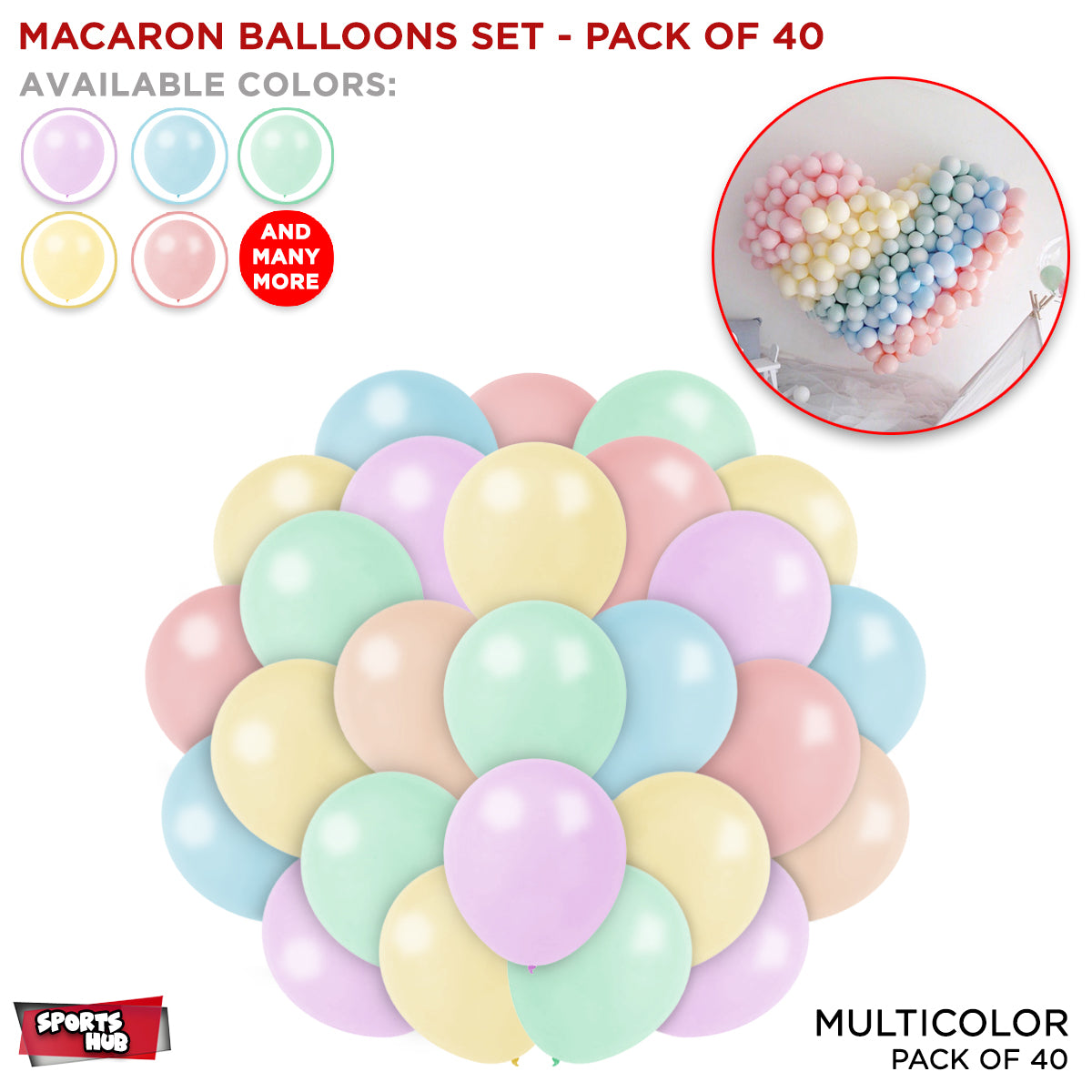 1.5 Gram Macaroon Latex 10 Inch Round Balloons - 50 Pcs